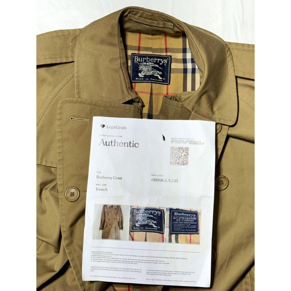 Vintage Burberrys Men's Trench Coat Made in England 52 Reg US 42 R LegitGrails